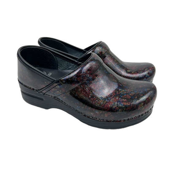 Dansko Professional Clogs Red Shimmer Patent Leather Size 37